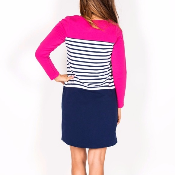 Long Sleeve Colorblock Dress by Tracy Negoshian - Picture 2 of 2